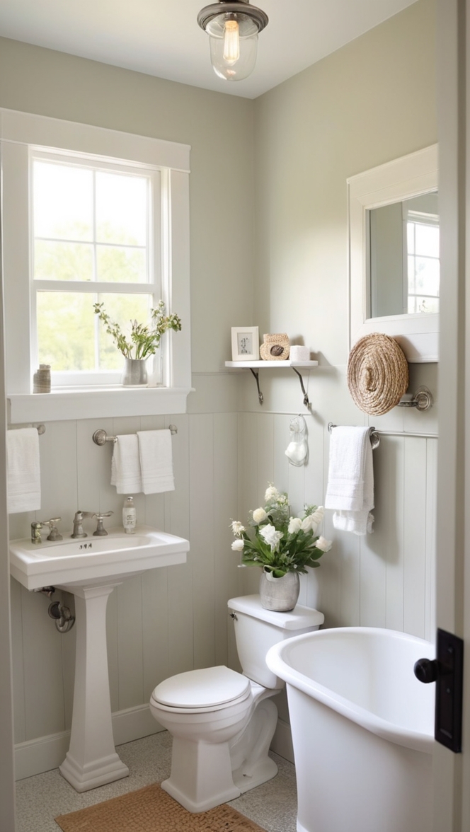 small bathroom renovation ideas , rustic bathroom remodel, farmhouse style bathroom remodel, DIY small bathroom remodel, vintage bathroom renovation