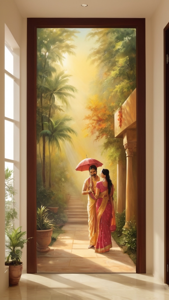 How can I enhance positive energy in my home entrance with Vastu paintings? ?