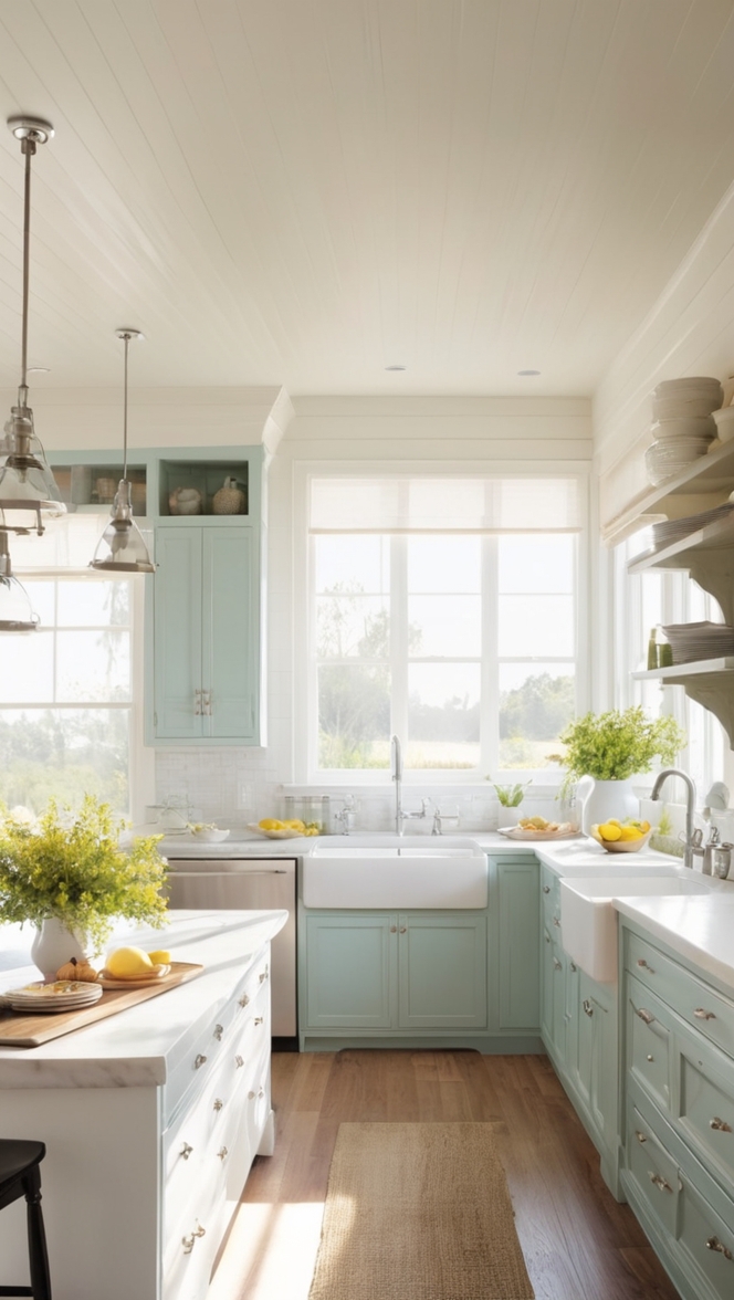 coastal kitchen decor, modern coastal kitchen, coastal style kitchen, coastal farmhouse decor, rustic coastal kitchen