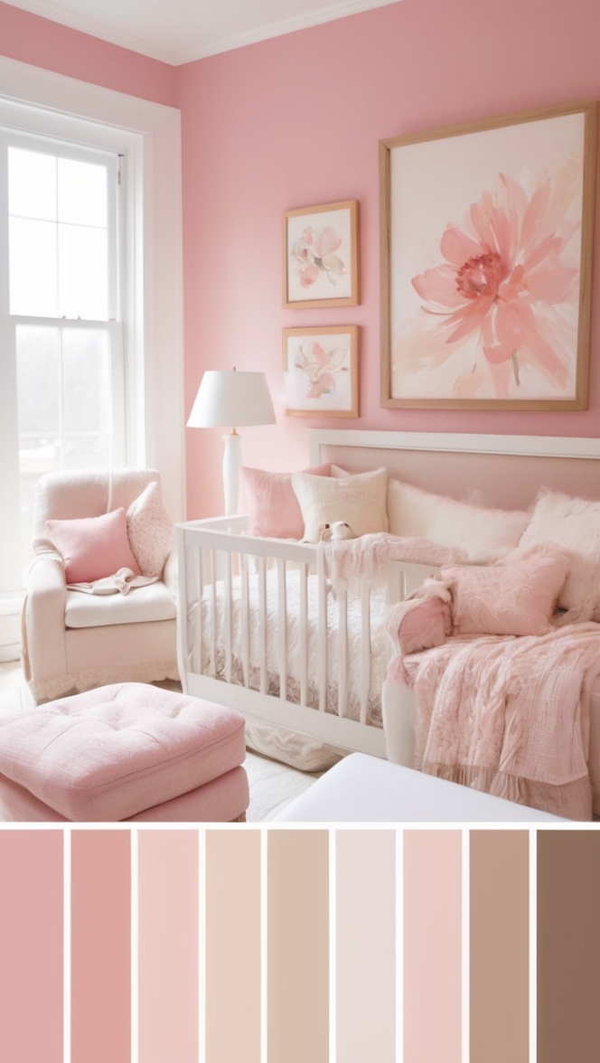 color swatches, blush pink, pastel pink, pink shade chart, pink color scheme