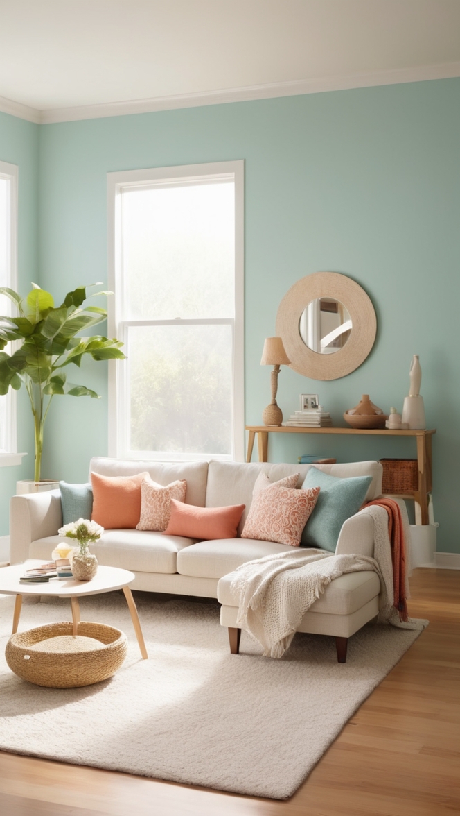 colorful interior design, minimalist decorating ideas, modern living room decor, stylish home decor, vibrant home accessories