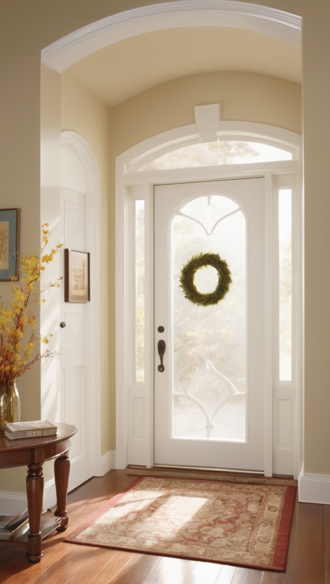 cozy front porch, welcoming entryway, inviting home decor, warm foyer, charming mudroom