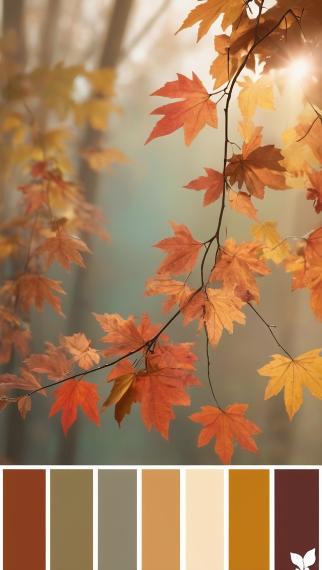 autumn color palette, dark color scheme, moody color palette, fall color inspiration, rich color palette