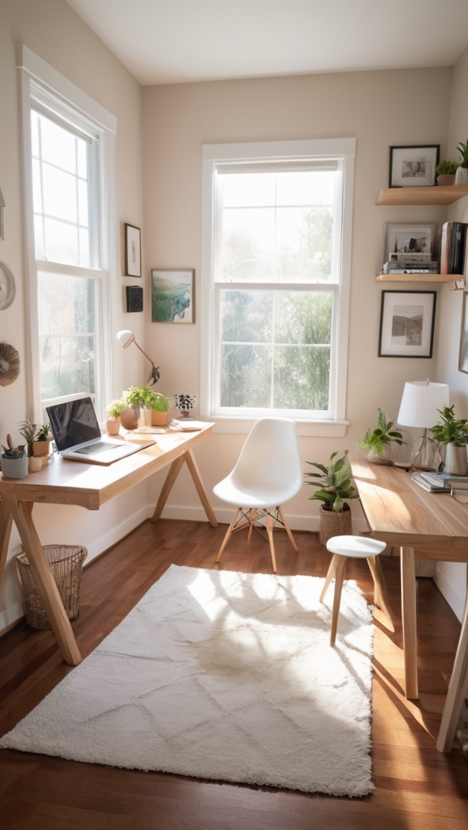 How can I optimize my home office setup in bedroom for productivity? ?