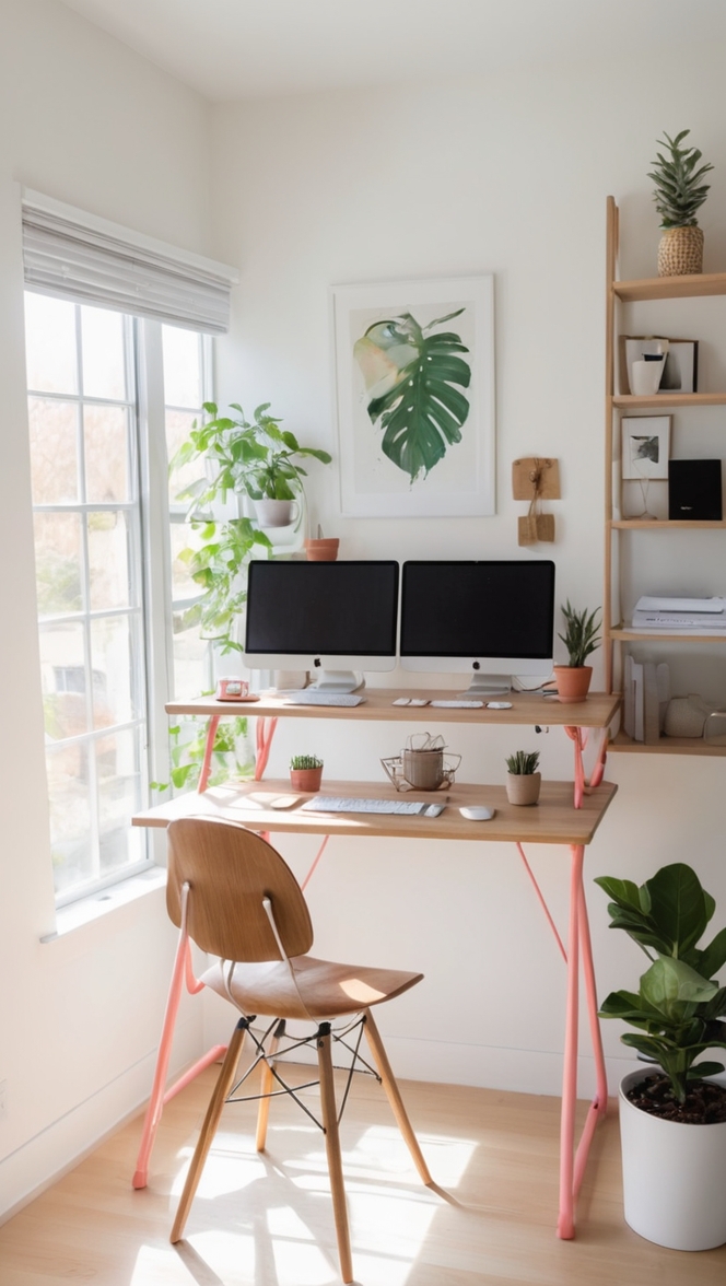 home office furniture, ergonomic office chair, adjustable standing desk, computer monitor stand, ergonomic keyboard.