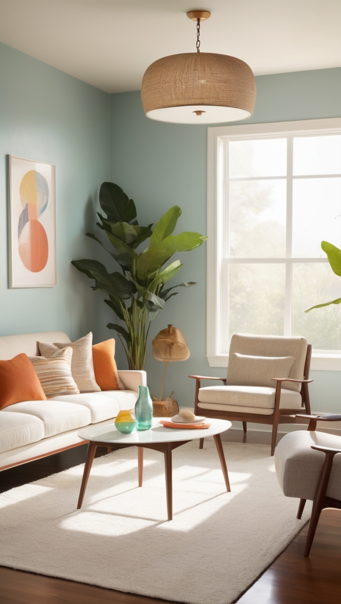 mid century modern furniture, minimalist decor, interior design, Scandinavian style, retro furniture