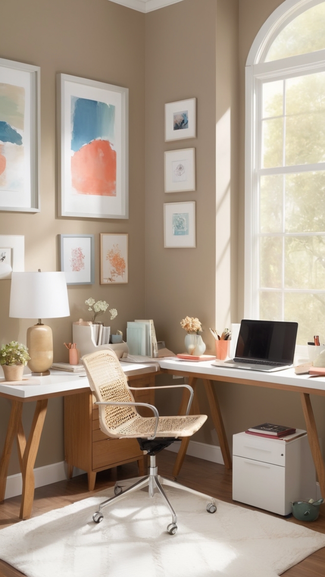 home office setup, small office space, work from home setup, home office organization, home office furniture