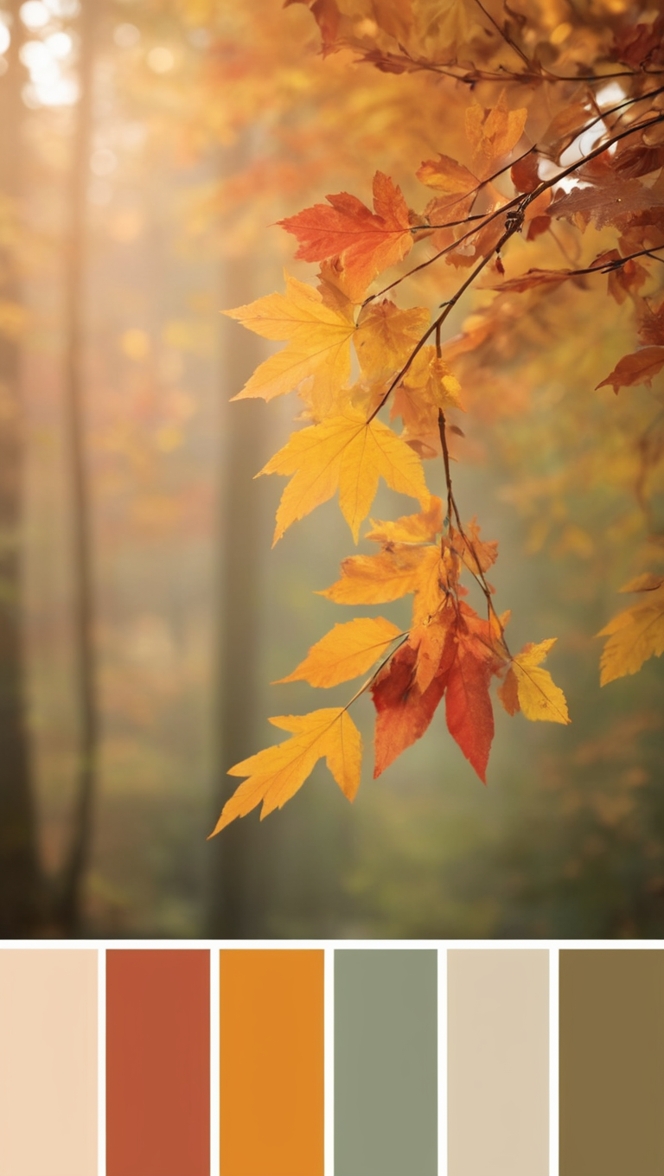 deep rust, rich burgundy, burnt sienna, warm terracotta, dark olive