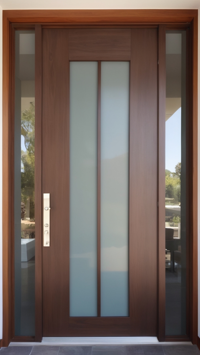 How would I choose a modern double wooden main door design for my entrance? ?