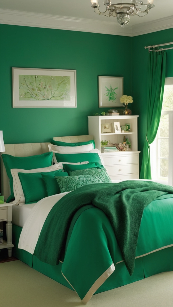 emerald green paint, emerald green bedding, emerald green curtains, emerald green decor, emerald green furniture