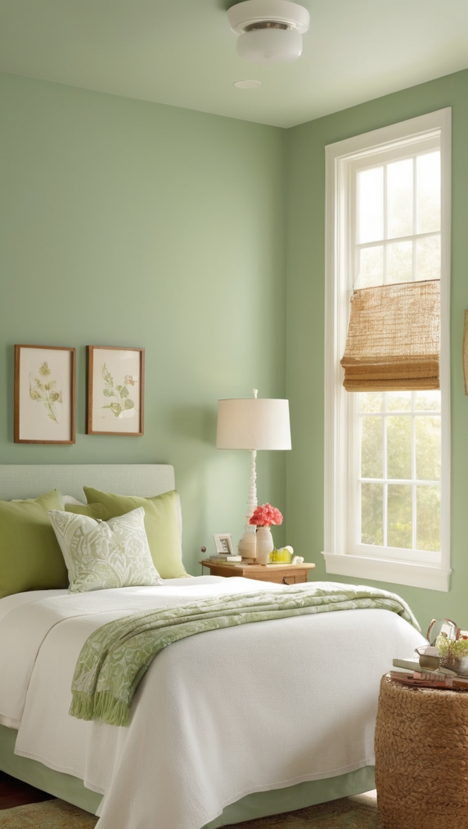 green accent wall paint, bedroom accent wall ideas, best green wall paint, accent wall design ideas, interior accent wall ideas