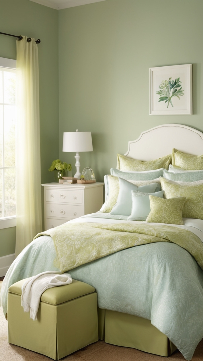 comforter set, green bedding, bedroom decor, luxury bedding, cozy bedroom