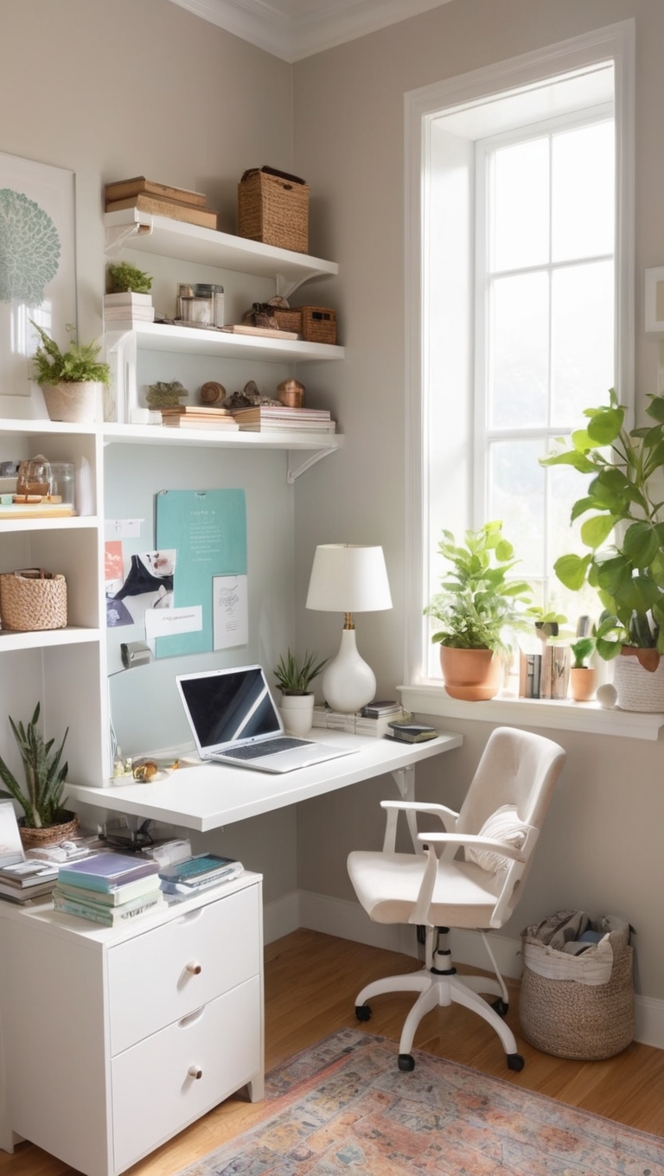 home office desk, ergonomic chair, small office space, adjustable desk, compact workstation