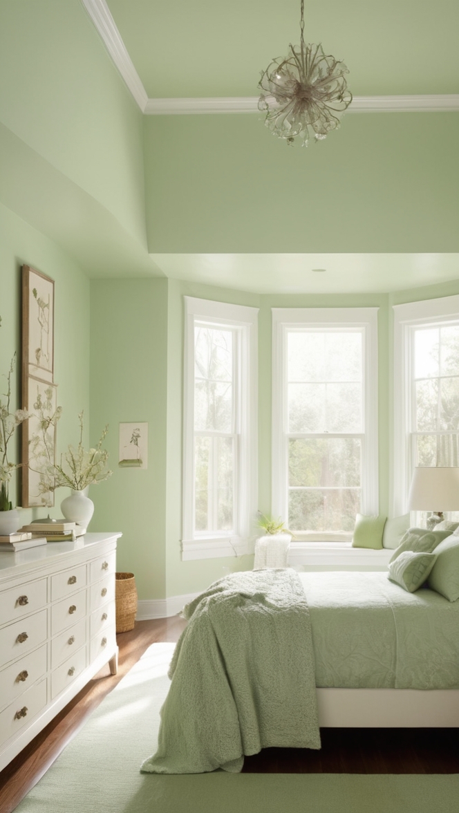 light green paint, best bedroom lighting, soothing bedroom colors, luxury bedroom decor, modern bedroom designs