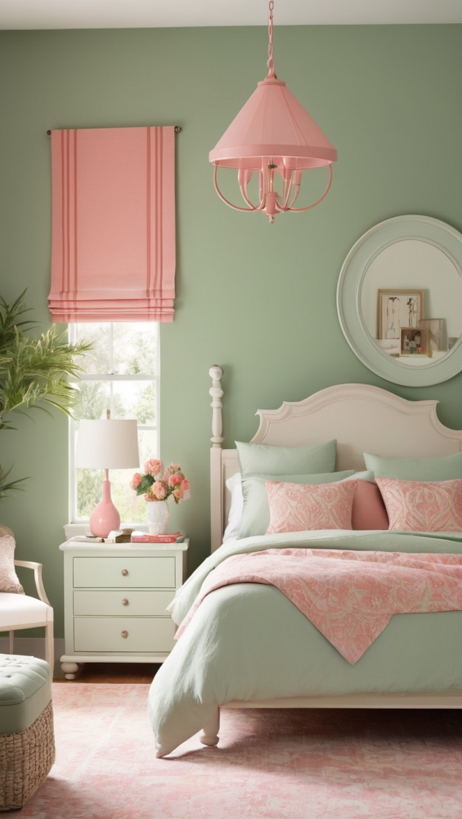 sage green paint for bedroom, pink and sage green bedroom decor, best sage green paint color for bedroom, sage green bedroom walls, sage green and pink bedroom ideas