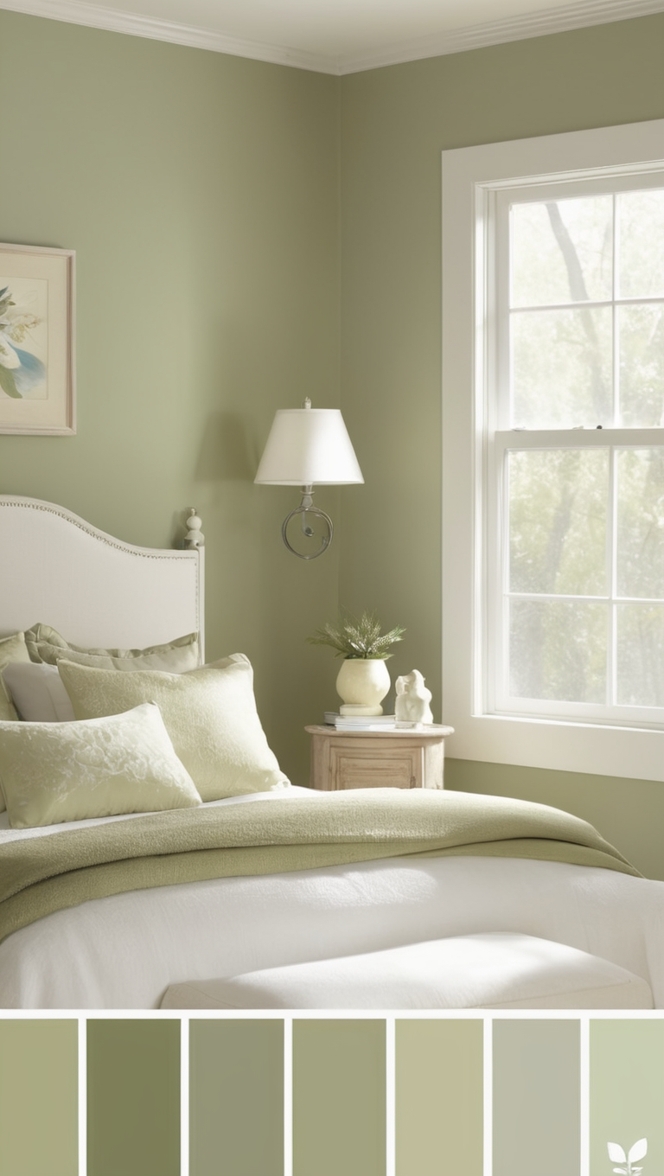 sage green paint, sage green bedroom decor, sage green wall color, sage green bedding, sage green room accessories