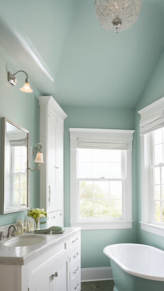 seafoam green paint, seafoam green tiles, seafoam green decor, seafoam green accessories, seafoam green towels