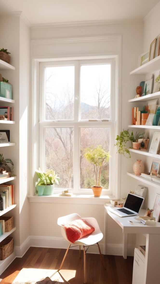 home office setup, small office design, workspace organization, corner desk, ergonomic office chair