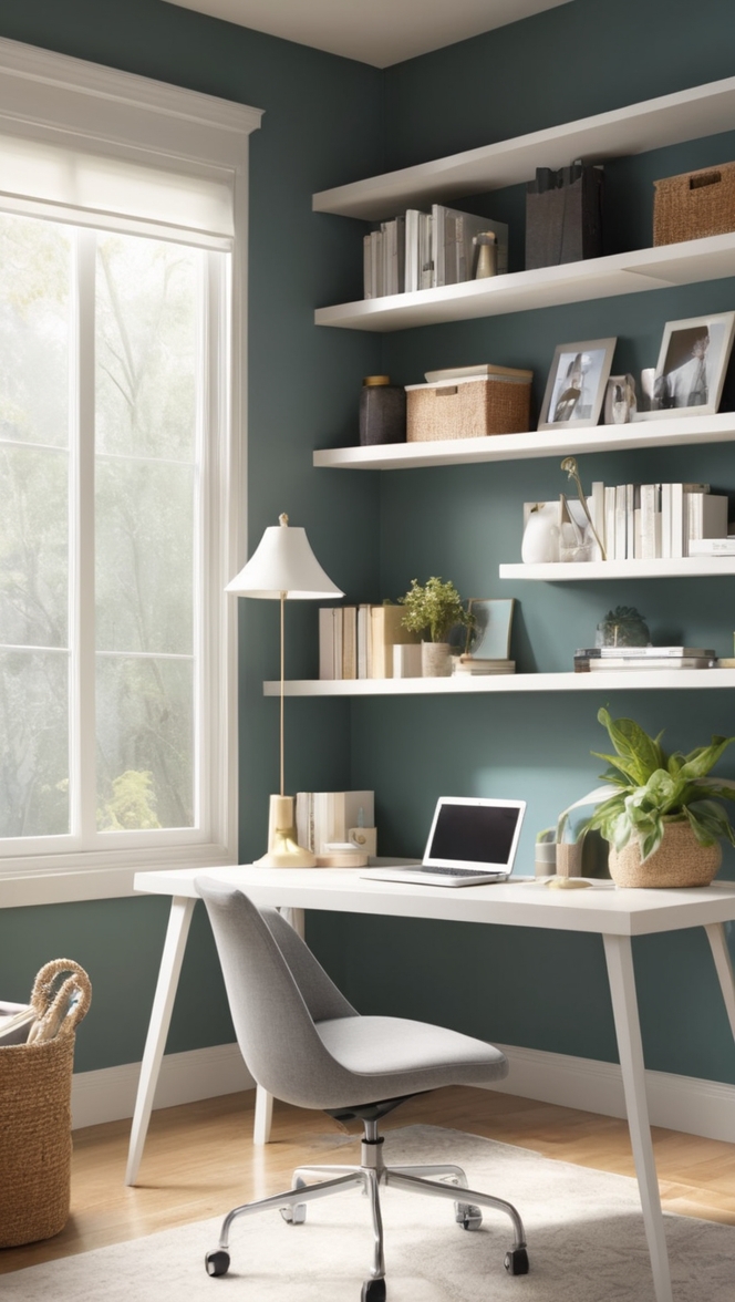 small home office decor, modern small office ideas, cozy office design, minimalist workspace ideas, stylish home office setup