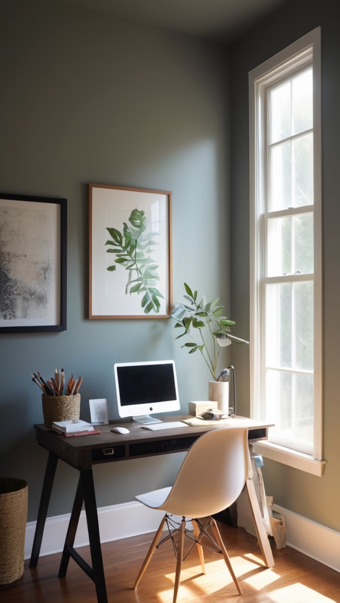 small home office decor, modern small office ideas, cozy office design, minimalist workspace ideas, stylish home office setup