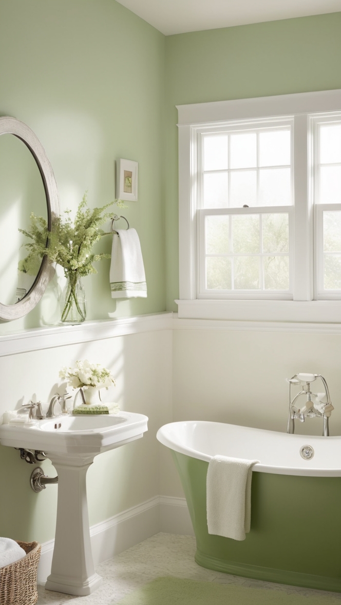 white tile bathroom, green bathroom decor, modern bathroom design, white and green tiles, luxury bathroom renovation