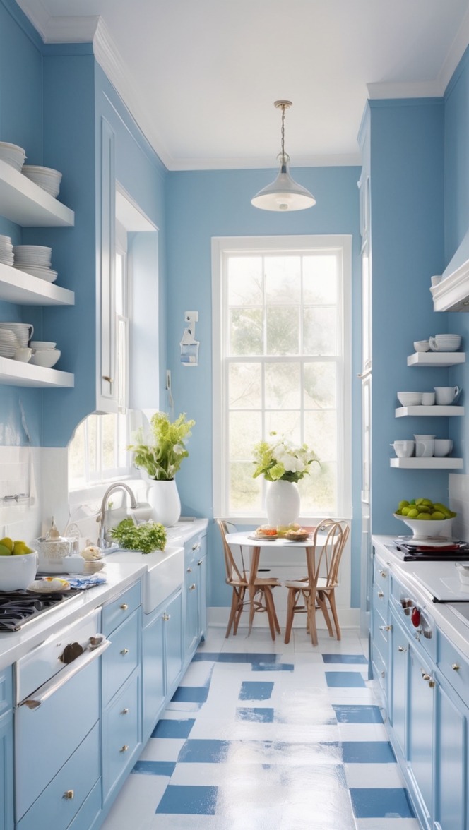 blue kitchen cabinets, white kitchen decor, modern kitchen design, kitchen renovation ideas, farmhouse kitchen style