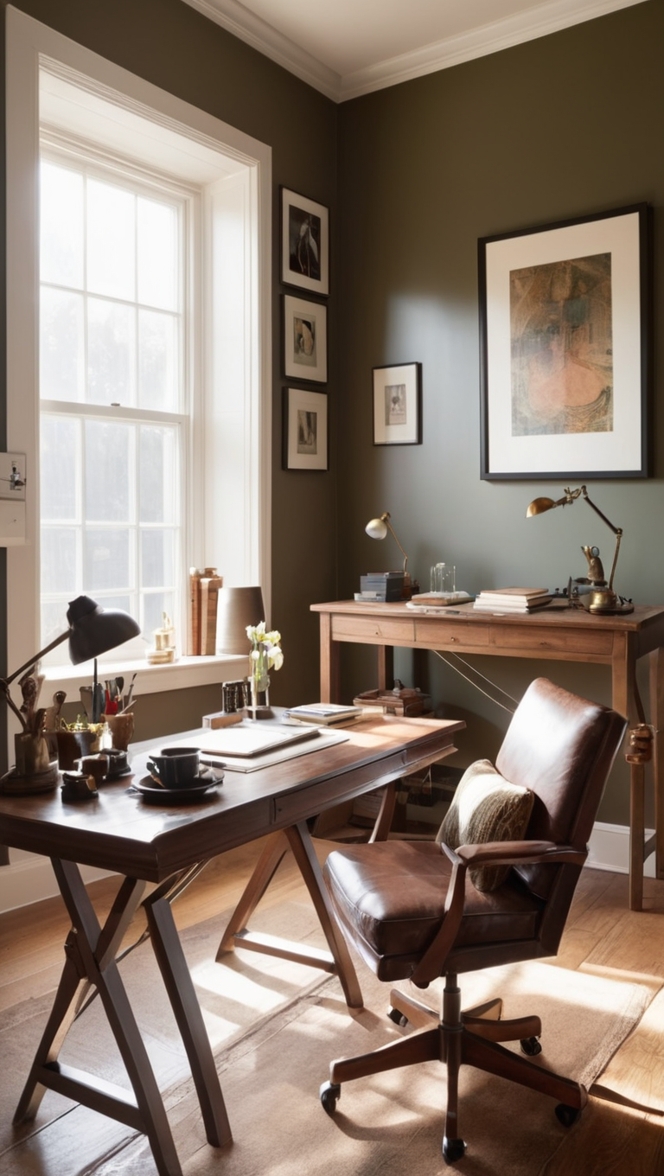 masculine office decor, office design ideas, stylish home office, modern office furniture, industrial office design