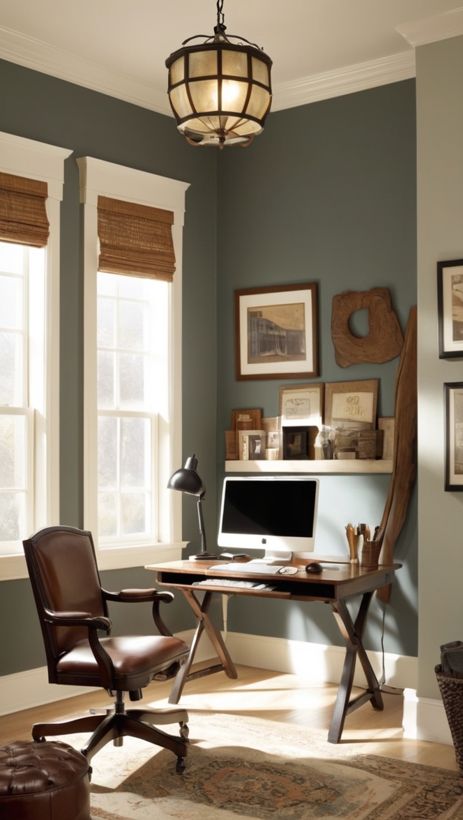 masculine office decor, masculine office furniture, masculine office design, small space office ideas, black office furniture