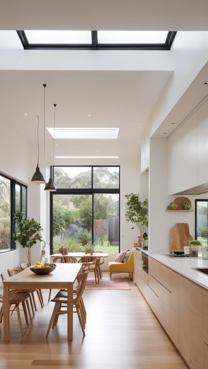 open plan kitchen dining living layout ?