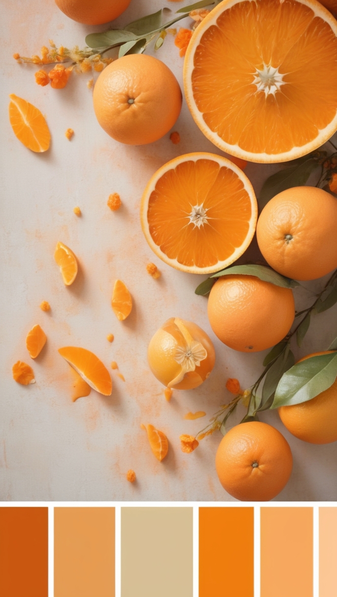 What do I need to know about using the orange color palette for my home decor? ?