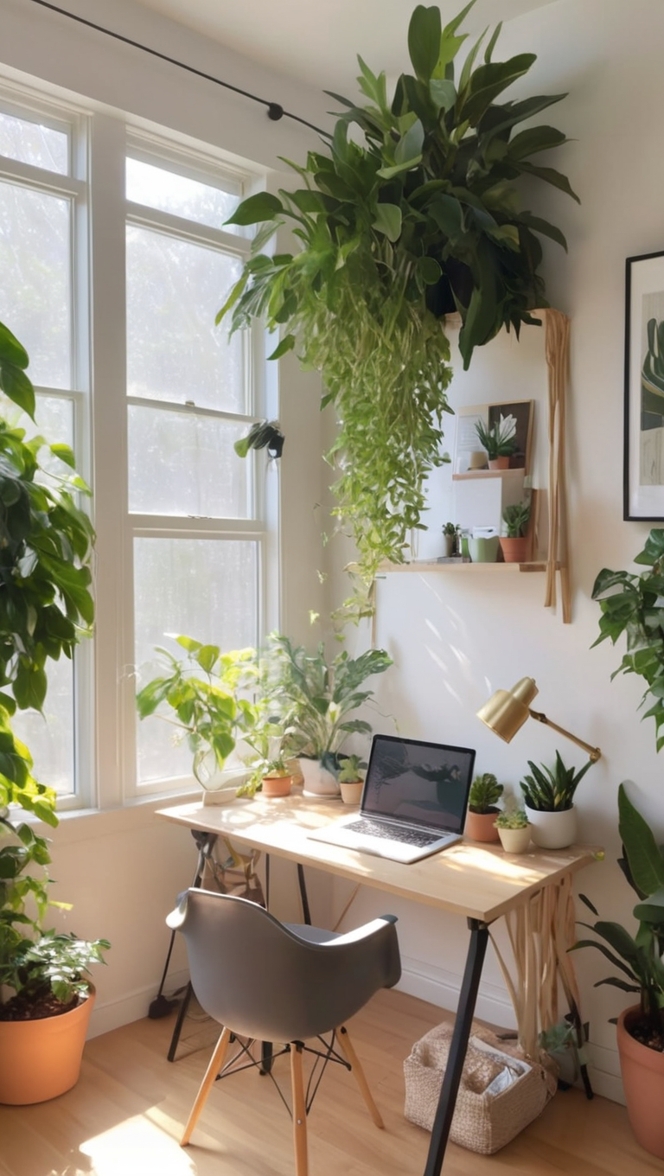 plant decor, eco-friendly office plants, minimalist office plants, indoor plants for workspace, modern office plant arrangements