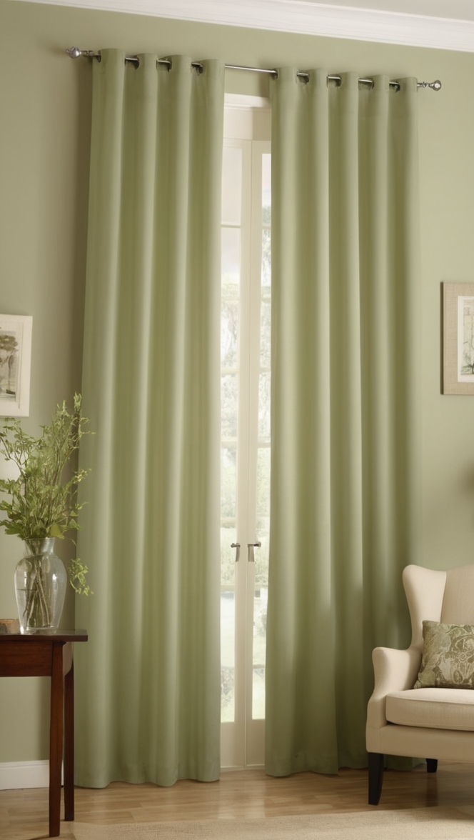 sage green curtains, green curtains for living room, sage green drapes, green window treatments, sage green decor