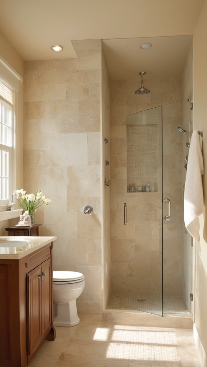 small bathroom remodel ideas, small shower design ideas, compact bathroom remodel, space-saving bathroom ideas, modern small bathroom renovation