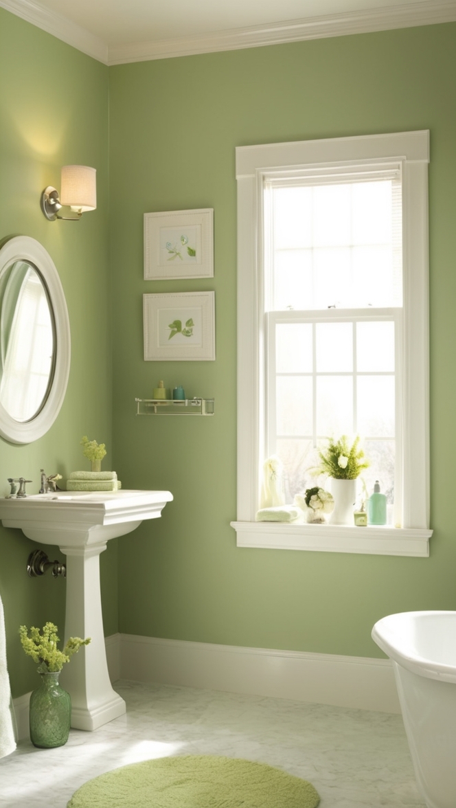 green bathroom decor, small bathroom design ideas, eco-friendly bathroom ideas, sustainable bathroom design, natural bathroom accessories