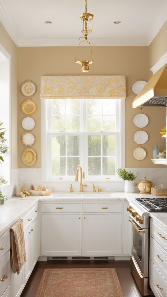 white kitchen cabinets, gold kitchen hardware, luxury kitchen design, modern kitchen backsplash, designer kitchen appliances