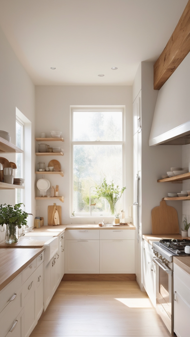 white kitchen cabinets, wood kitchen island, stylish kitchen design, modern kitchen renovation, custom kitchen cabinetry