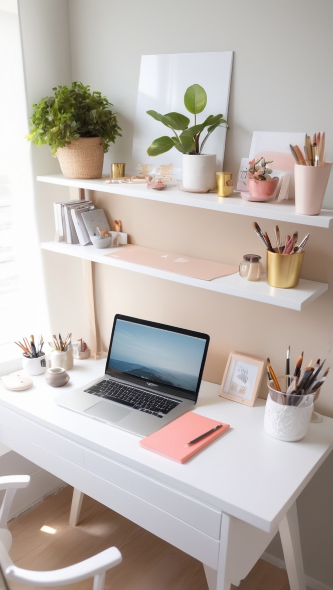 office desk setup, minimalist workspace, modern desk design, sleek office setup, clean desk organization