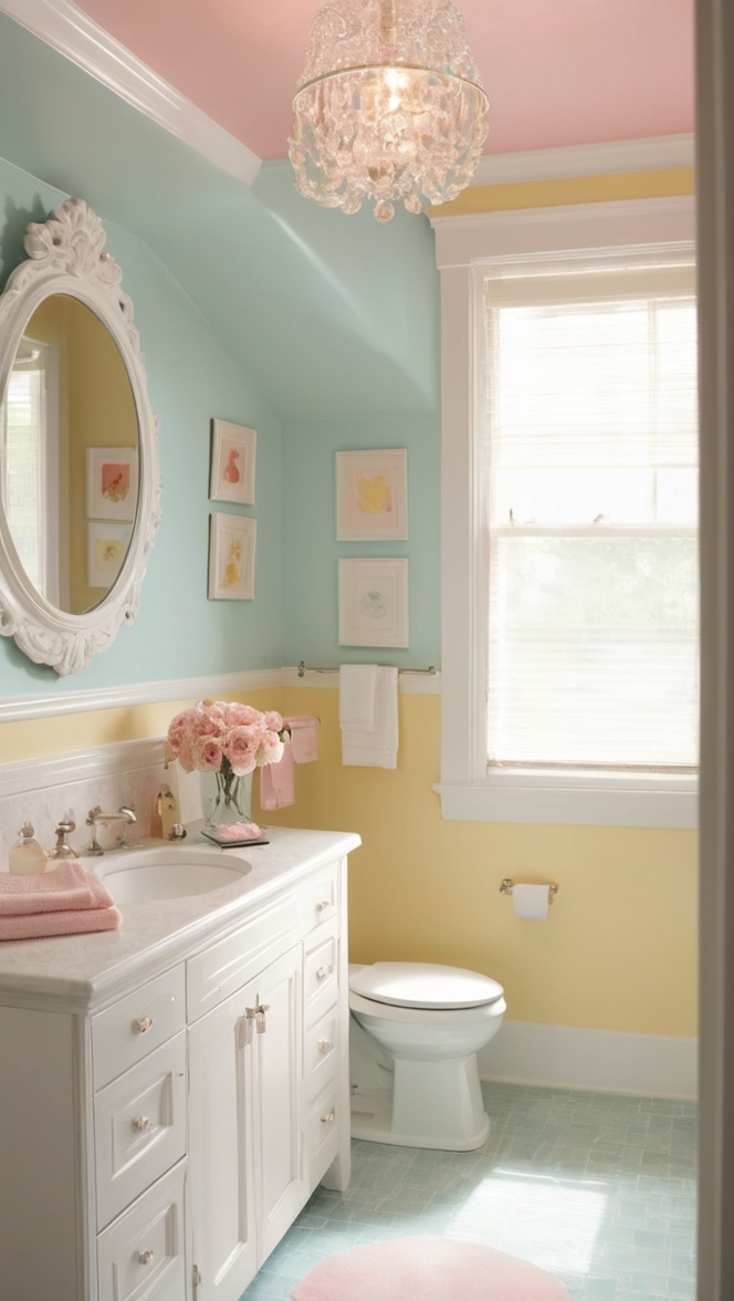 bathroom makeover ideas,  
luxury bathroom decor,
vintage bathroom design, 
chic bathroom accessories,
feminine bathroom style