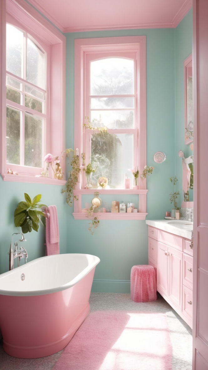 bathroom makeover ideas, luxury bathroom decor, vintage bathroom design, chic bathroom accessories, feminine bathroom style