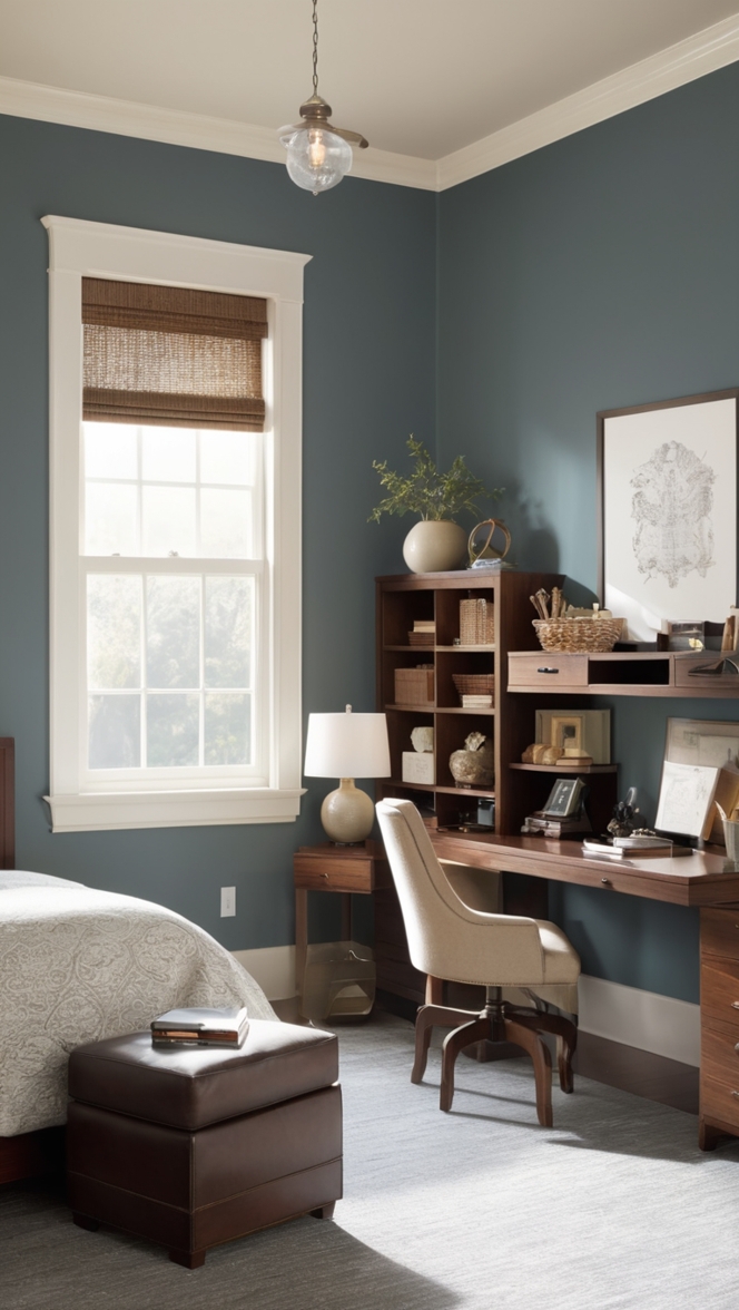 home office decor, workspace design, modern study room, executive office furniture, bachelor pad office