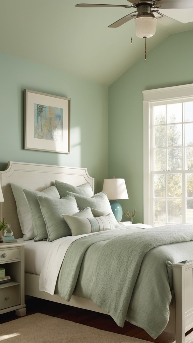 sage green bedroom decor,blue and green bedroom ideas,navy and sage green bedroom,olive green and blue bedroom,light blue and sage green bedroom