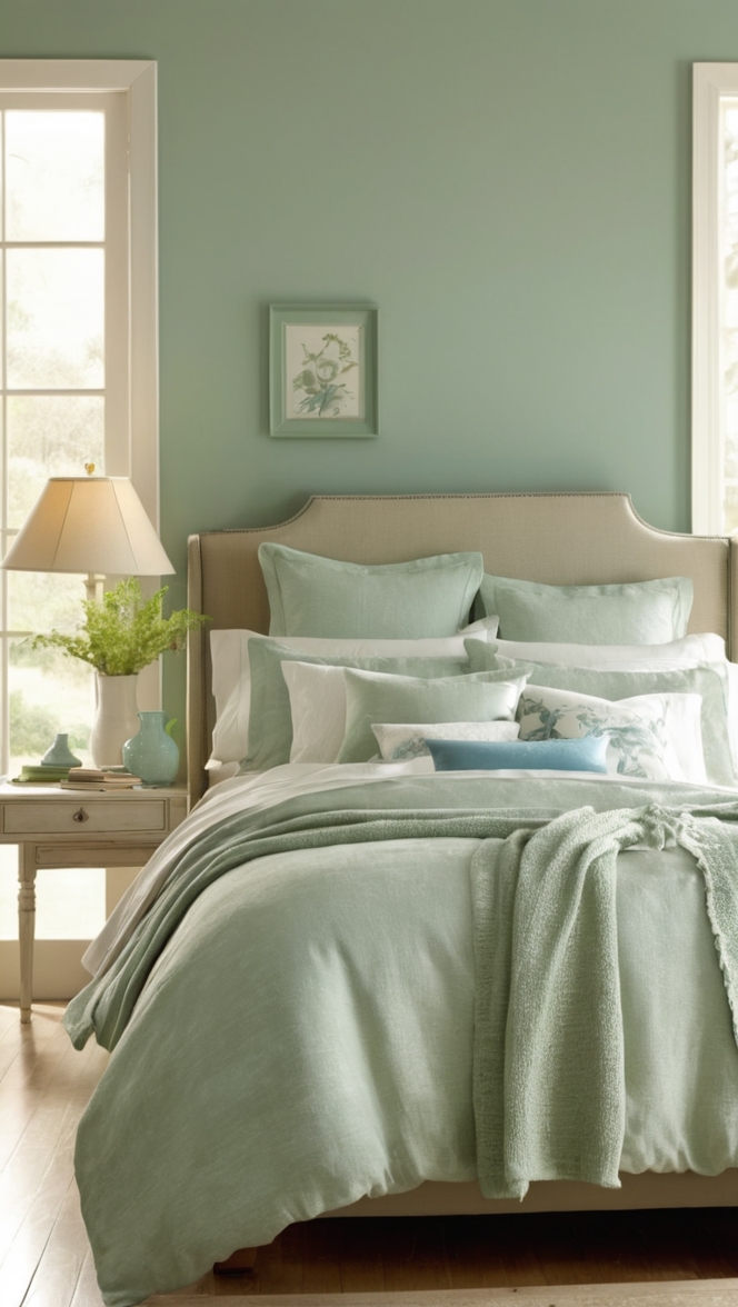 sage green bedroom decor,blue and green bedroom ideas,navy and sage green bedroom,olive green and blue bedroom,light blue and sage green bedroom