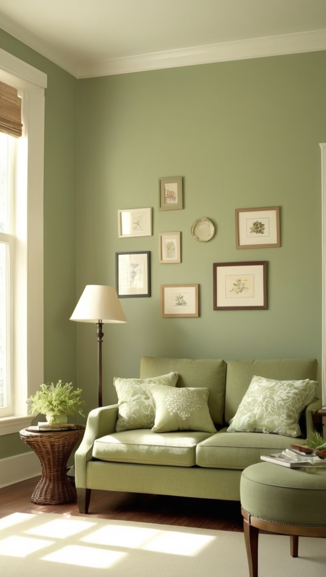 How can I incorporate sage green living room decor into my home? ?