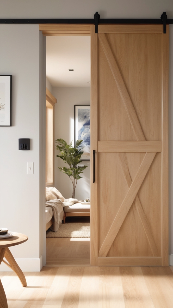How can I incorporate a modern wood sliding door design into my home? ?