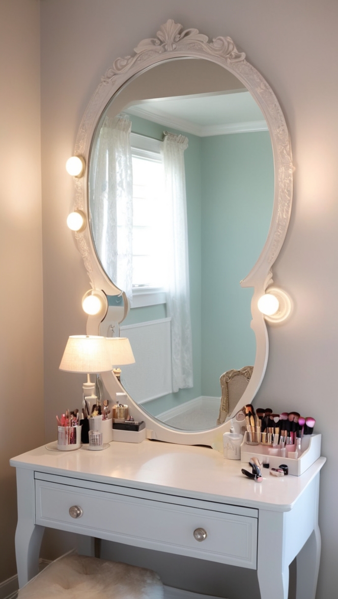bedroom vanity, vanity ideas, makeup desk, makeup vanity, vanity table