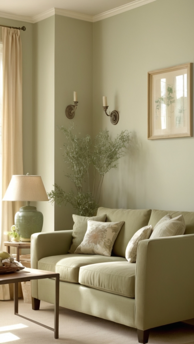 beige living room decor, sage green living room ideas, neutral color living room design, rustic living room decor, earth tone living room palette