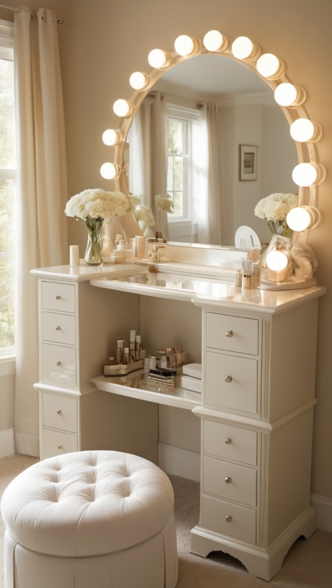 elegant bedroom vanities, elegant makeup vanity, luxury vanity table, elegant vanity set, stylish bedroom vanities