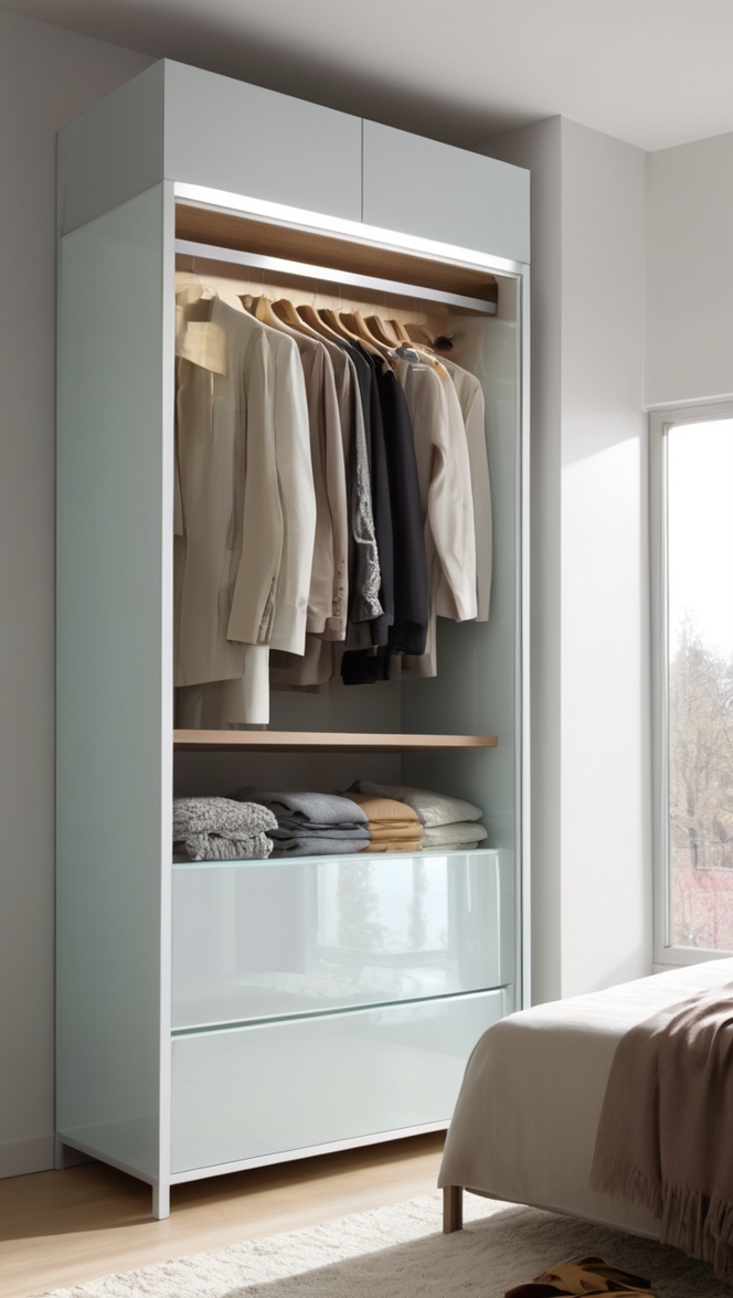 glass wardrobe design, bedroom wardrobe ideas, modern wardrobe design, custom wardrobe design, stylish wardrobe design