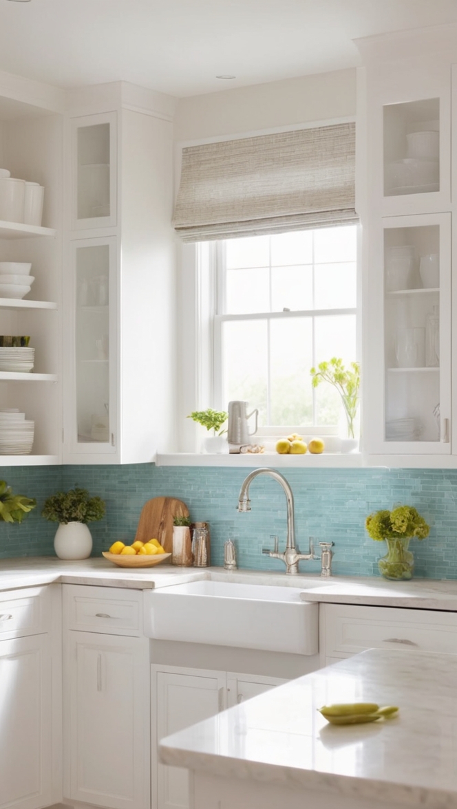 Some creative kitchen backsplash ideas for white cabinets ?