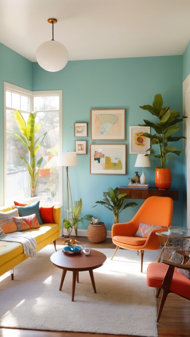 HOW CAN I INCORPORATE A MID-CENTURY MODERN ECLECTIC LIVING ROOM DESIGN INTO MY HOME? ?